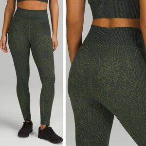 Lululemon Ebb to Train Super-High-Rise Tight 25" In Pattern Mix Green Twill 0